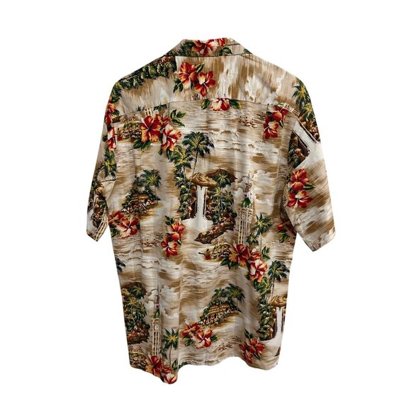 Vintage Pacific Hawaiian Shirt Short Sleeve Button Up Floral Scenic Print Sz XL - Picture 2 of 8